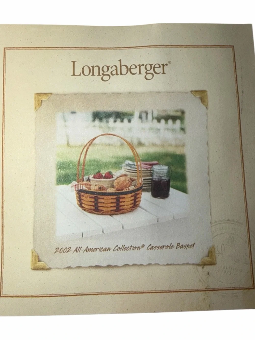 Longaberger 2002 All-American Casserole Basket Set